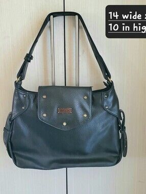 Matt & Nat Black  Shoulder Bag with Stud Detail